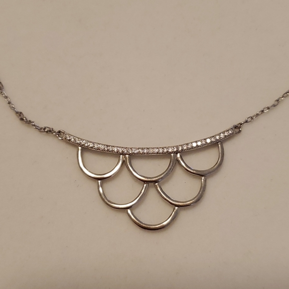 Silver necklace with crystal - Picture 1 of 4